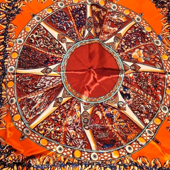 6 Satin Texture Scarves Set (TOTAL), Vibrant Patterns (INCL 2 Free Scarves!) - Picture 4 of 5